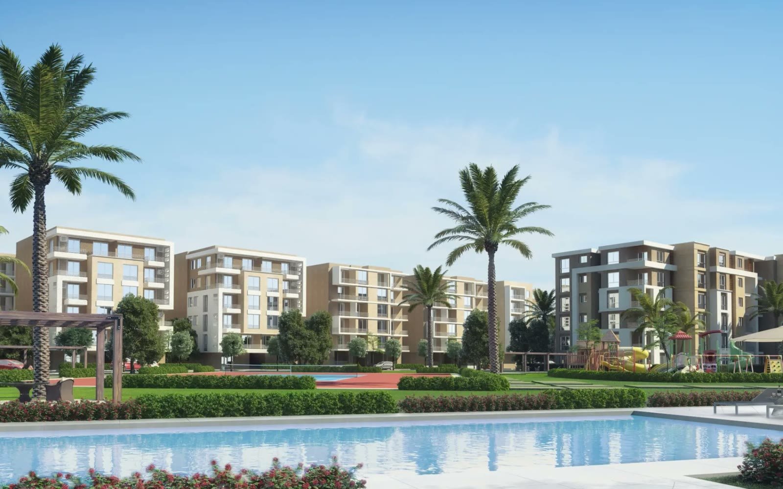 عمارات سكنية ونماذج وحدات داخل مشروع تاج سيتي